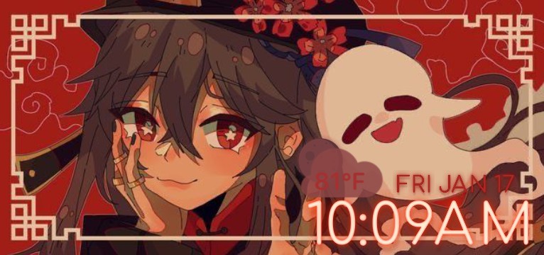 Hu tao clock widget