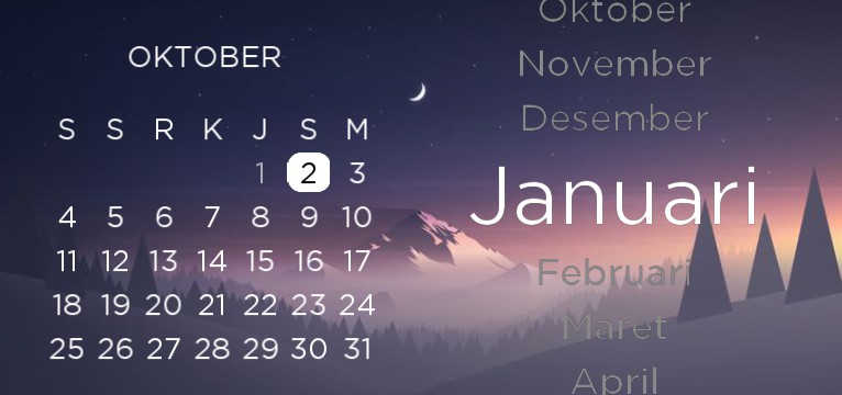calendar with night background