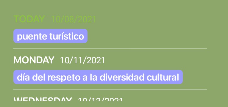 green schedule