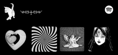 Y2k spotify widget Black and white
