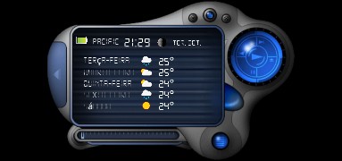 Vario Media Player Widget: Time and Weather