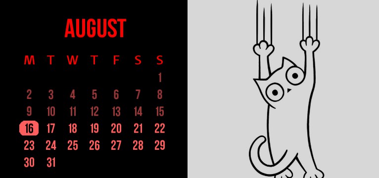 cat doodle calendar