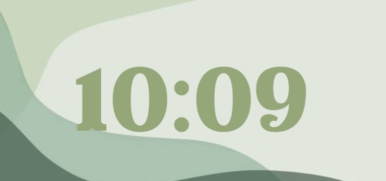 cute green aesthetic time / 12h