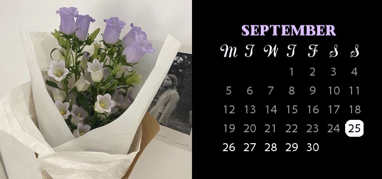 Purple flower calendar