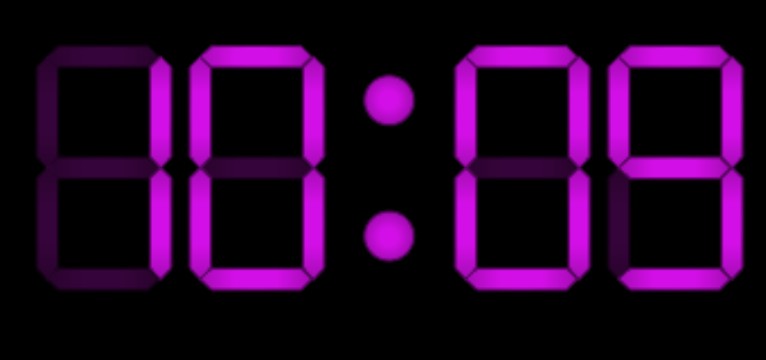 Simple pink digital clock