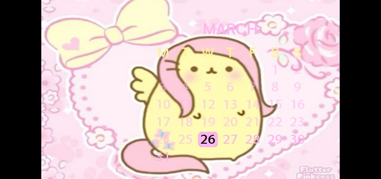 fluttershy pusheen calendar