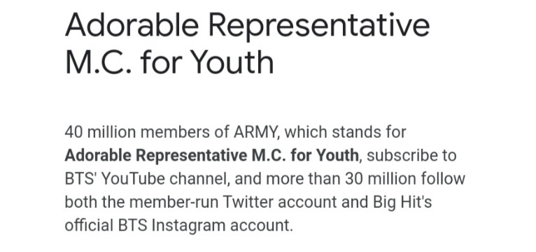 For anyone wondering what ARMY stands for