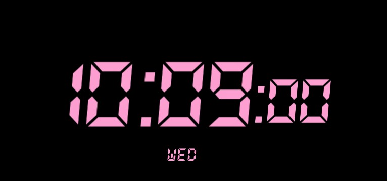 pink digital clock no weather