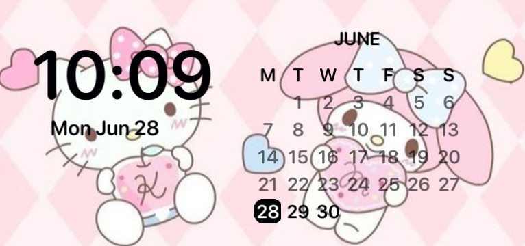 hello kitty widget clock aesthetic 