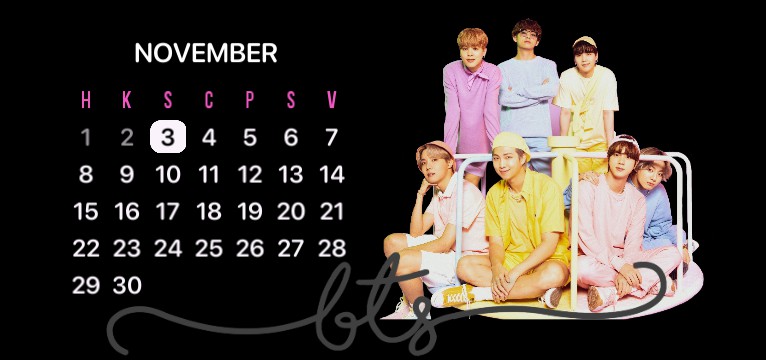 BTS Calendar - transparent backgr.