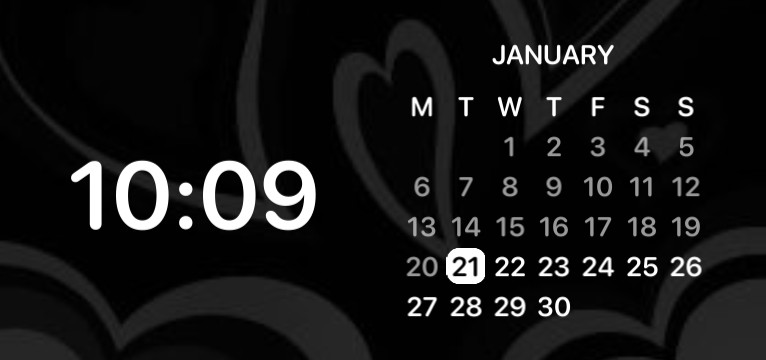 black aesthetic calendar  Copy