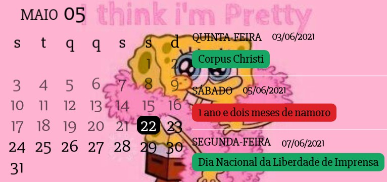 calendrio bob esponja