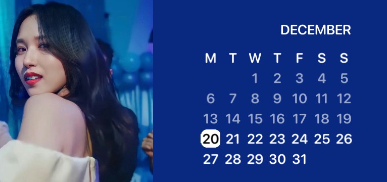 mina the feels calender widget 