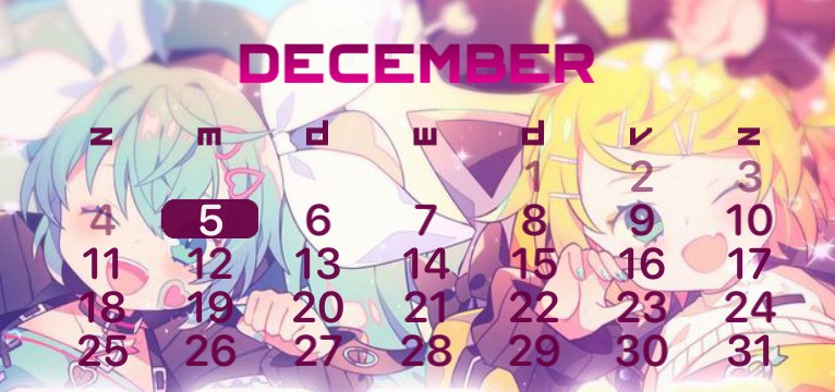 vocaloid calendar