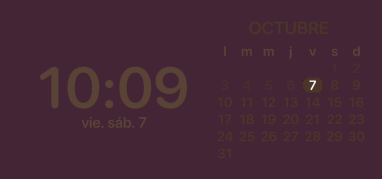 Brown aesthetic time widget Copy