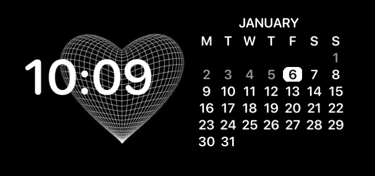 black heart calendar 