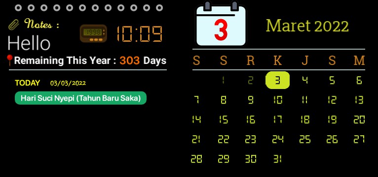 Calendar battery & ssd  Copy