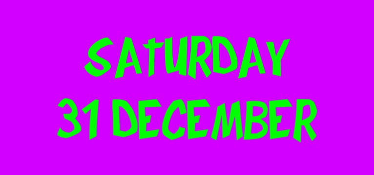 date graffiti green on purple