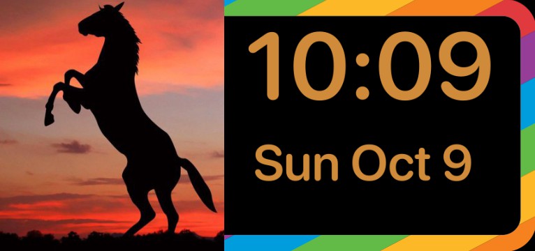 Horse clock and date