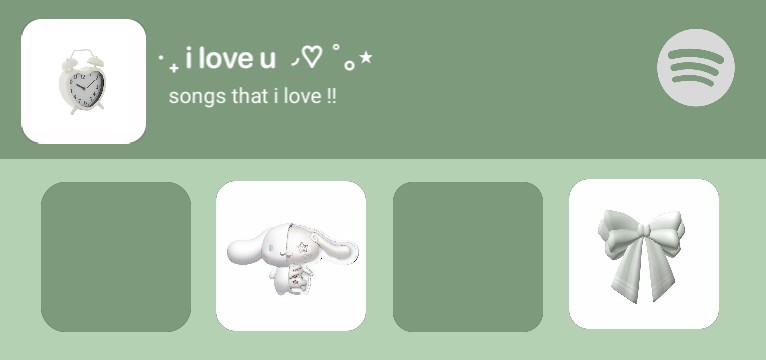 white & green spotify widget