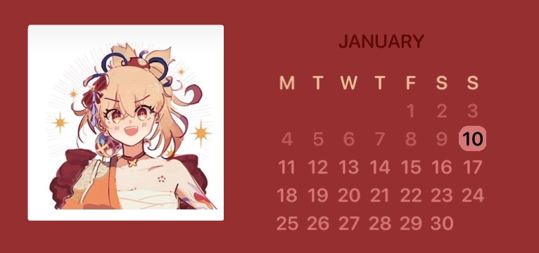 Yoimiya Calendar 