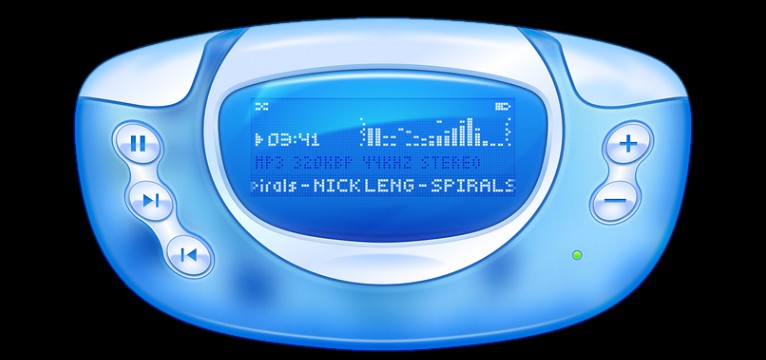 Frutiger Aero MP3 Player Widget