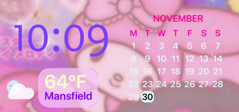 hello kitty pink aesthetic time and calendar widget  Copy