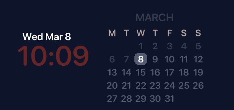 Calendar widget