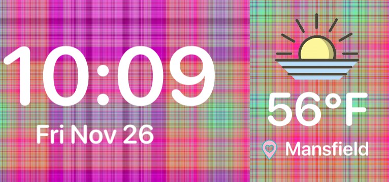 plaid clock and weather