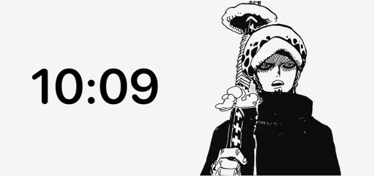 Trafalgar law 4 widget + clock