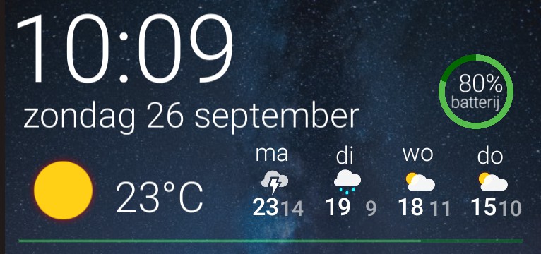 Stars - clock with date time and weather public