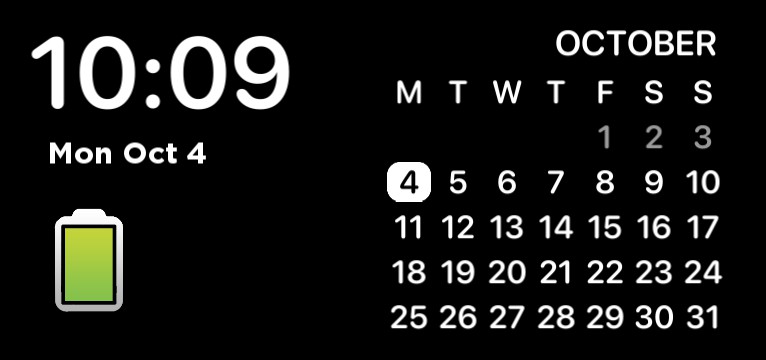 Calendar with Battery and Date Widget