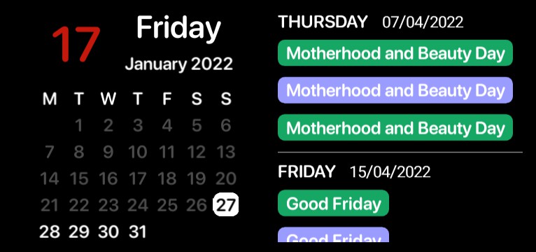 Calendar - Agenda 