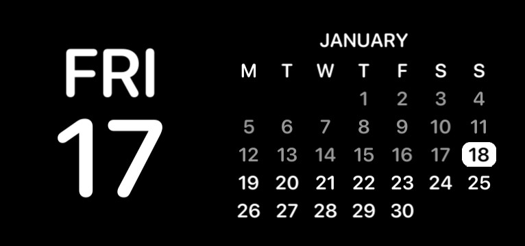 Date calendar balck