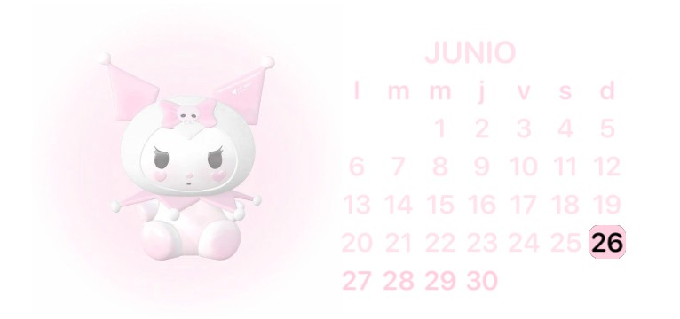 calendario kuromi pink