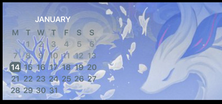 Kokomi and Ganyu Calendar 