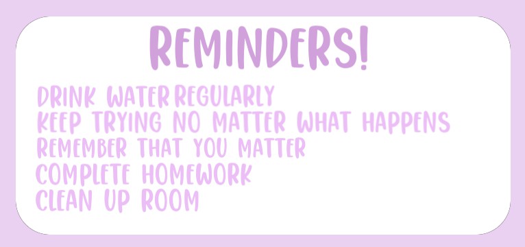 Lavender reminder list