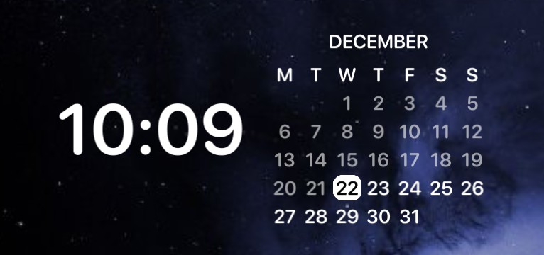 dark & blue calendar