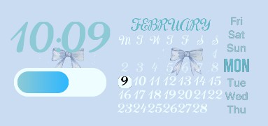 blue coquette calendar and date widget