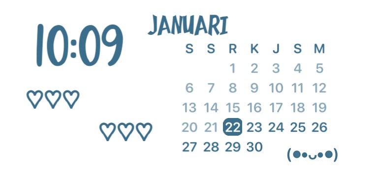Cute Blue And White Calendar 