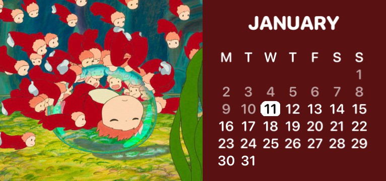 Calendar Ponyo