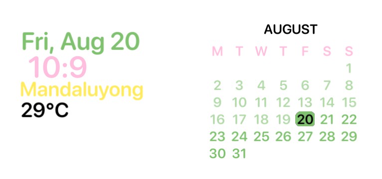 calendar  pastel
