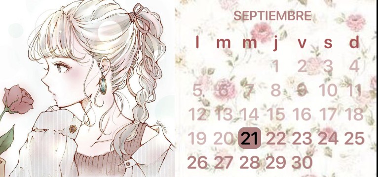 aesthetic flower girl calendar