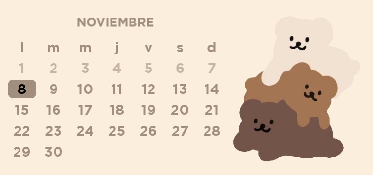 calendario ositos 