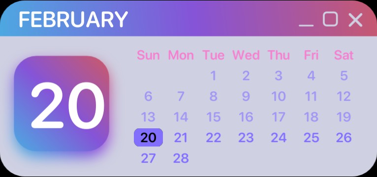 widgetopia - Calendar Copy