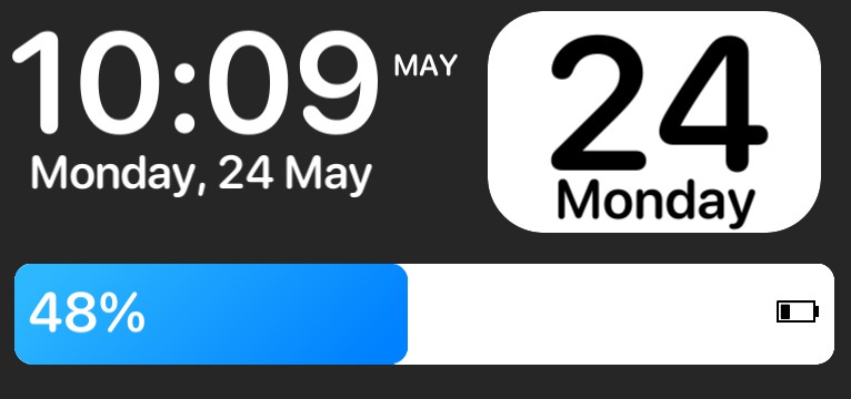 Time, battery and date