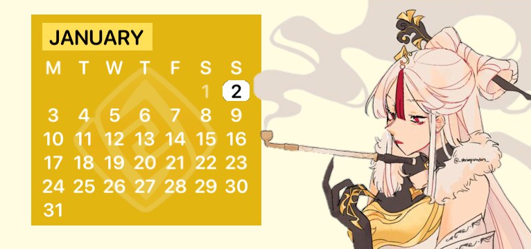 Calendar Genshin Impact Ningguang