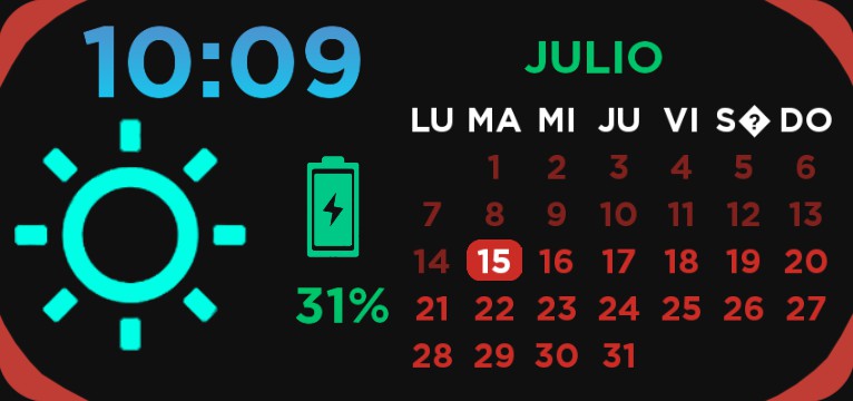 time battery and calendar
