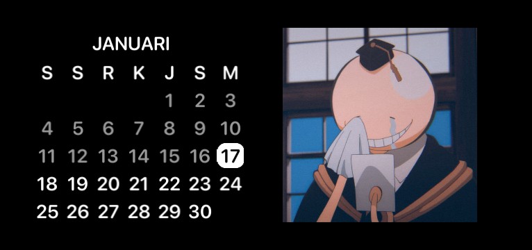 Koro sensei calender .Widget