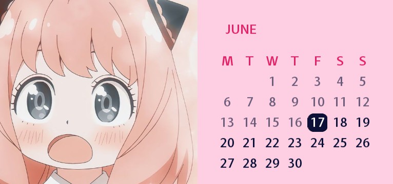 Anya cute calendar  